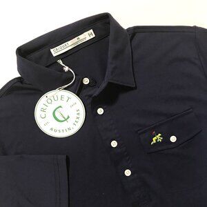 Men's Criquet Performance Players Golf Logo Short Sleeve Polo-Size M